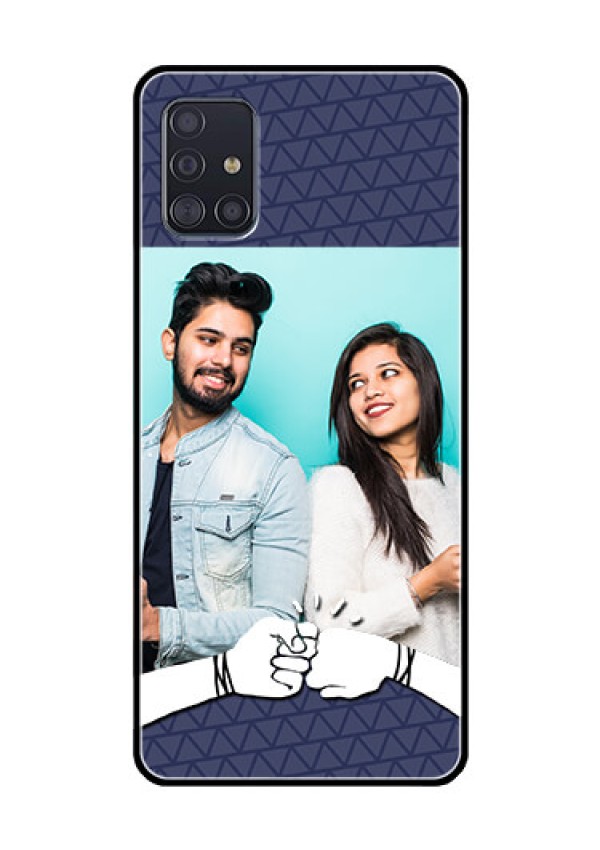 Galaxy A51 Photo Printing on Glass Case  - with Best Friends Design  
