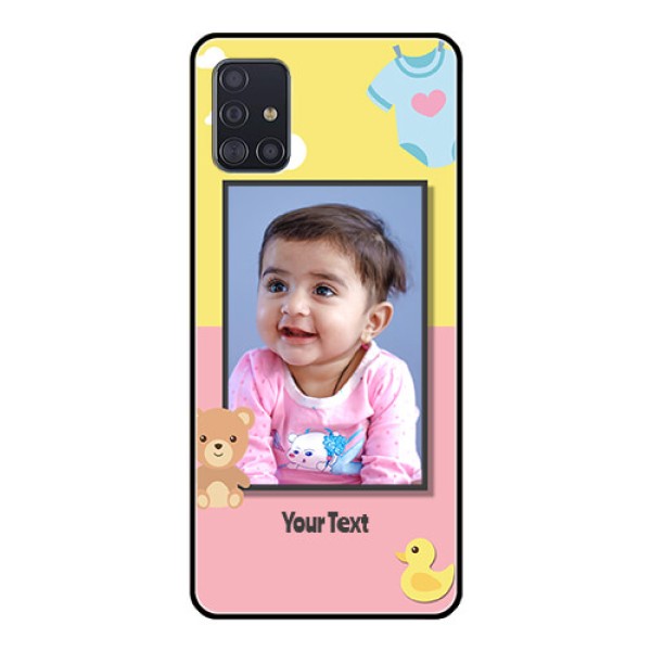 Galaxy A51 Photo Printing on Glass Case  - Kids 2 Color Design