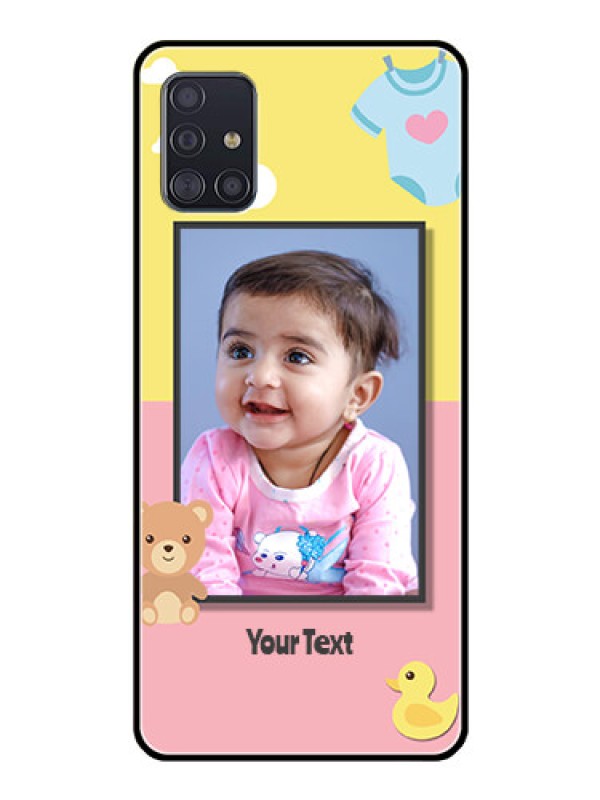 Custom Galaxy A51 Photo Printing on Glass Case  - Kids 2 Color Design