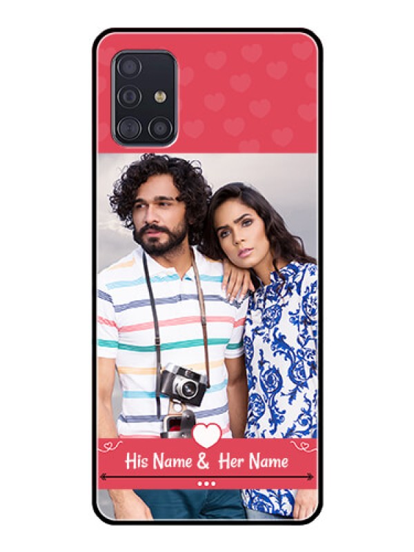 Custom Galaxy A51 Photo Printing on Glass Case  - Simple Love Design