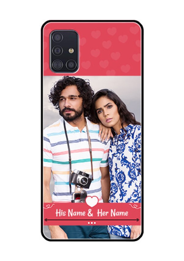 Galaxy A51 Photo Printing on Glass Case  - Simple Love Design