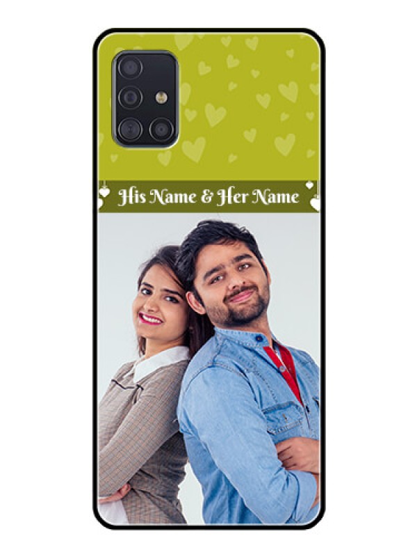 Custom Galaxy A51 Custom Glass Phone Case  - You & Me Heart Design