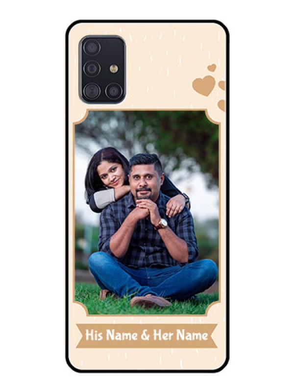 Custom Galaxy A51 Custom Glass Phone Case  - with confetti love design 