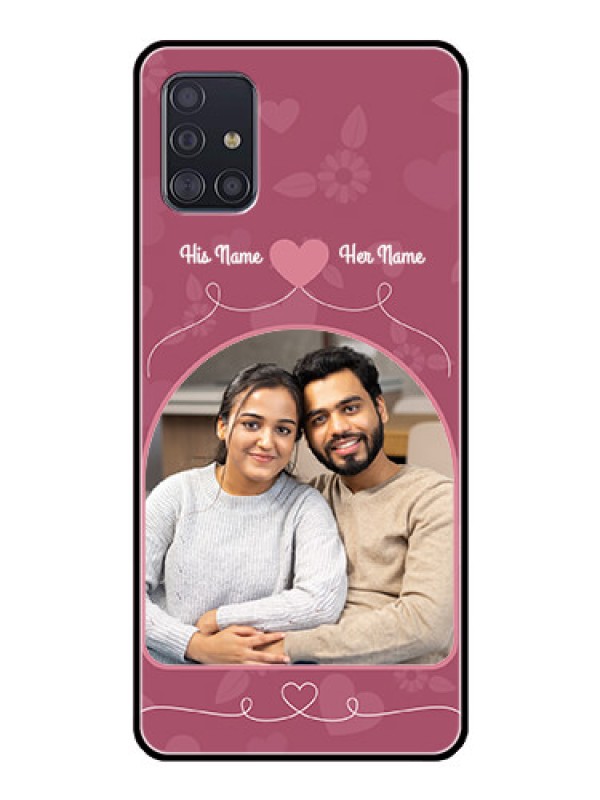 Custom Galaxy A51 Photo Printing on Glass Case  - Love Floral Design