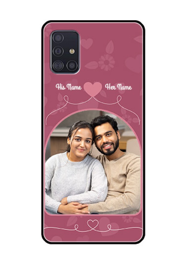 Galaxy A51 Photo Printing on Glass Case  - Love Floral Design