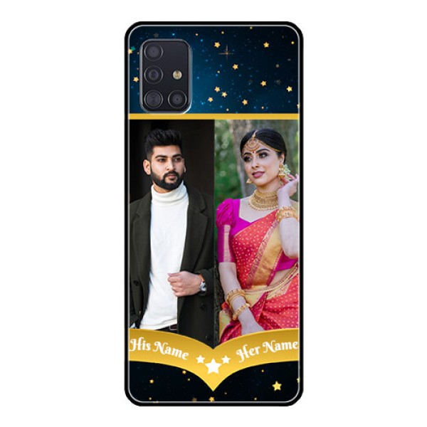 Galaxy A51 Custom Glass Phone Case  - Galaxy Stars Backdrop Design