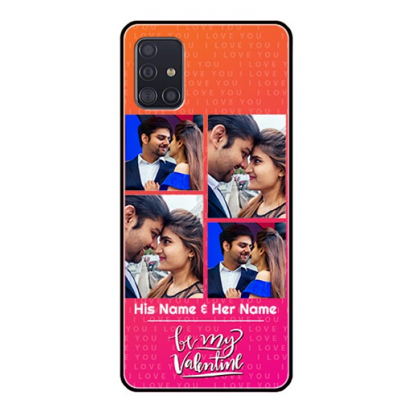 Galaxy A51 Custom Glass Phone Case  - I Love You Pink Design