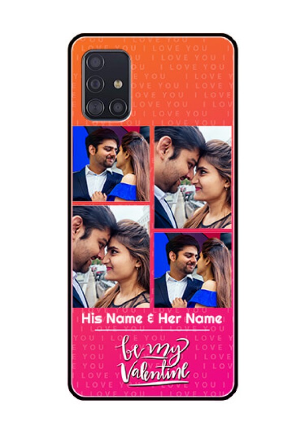 Galaxy A51 Custom Glass Phone Case  - I Love You Pink Design