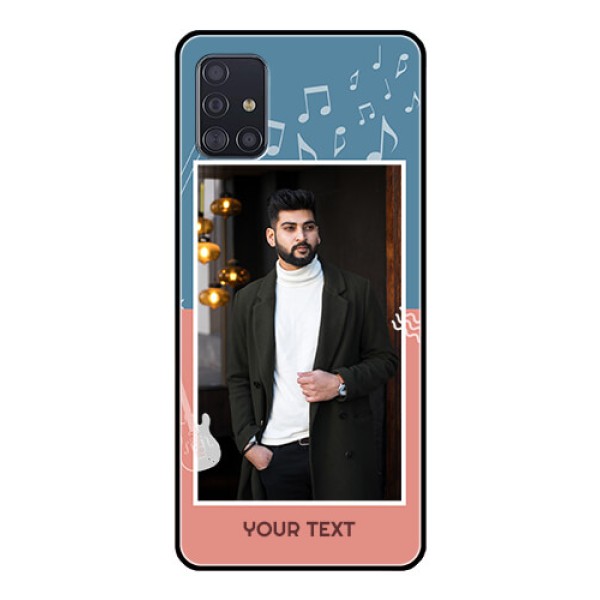 Galaxy A51 Photo Printing on Glass Case  - with Color Musical Note Design