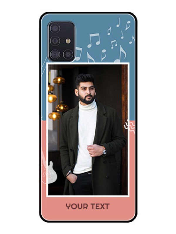 Custom Galaxy A51 Photo Printing on Glass Case  - with Color Musical Note Design