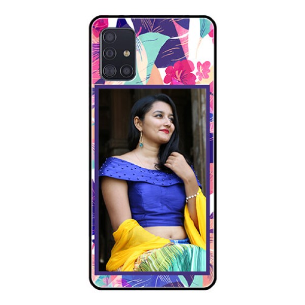 Galaxy A51 Custom Glass Mobile Case  - Abstract Floral Design
