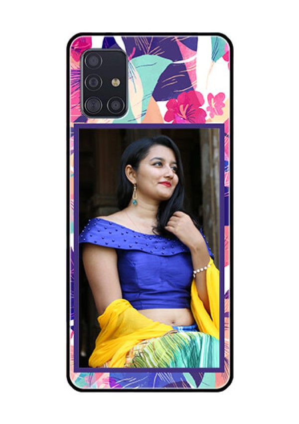 Galaxy A51 Custom Glass Mobile Case  - Abstract Floral Design
