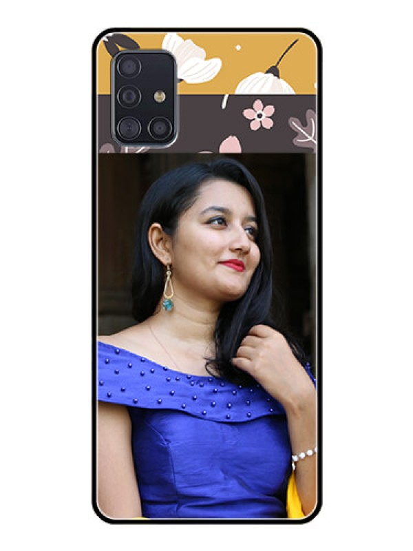 Custom Galaxy A51 Custom Glass Phone Case  - Stylish Floral Design