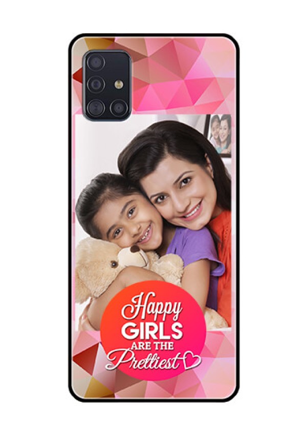 Galaxy A51 Photo Printing on Glass Case  - Abstract Triangle Design