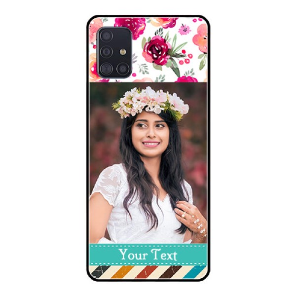 Galaxy A51 Custom Glass Phone Case - Watercolor Floral Design Galaxy A51 Custom Glass Phone Case - Watercolor Floral Design