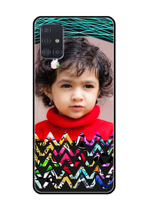 Galaxy A51 Personalized Glass Phone Case  - Neon Abstract Design