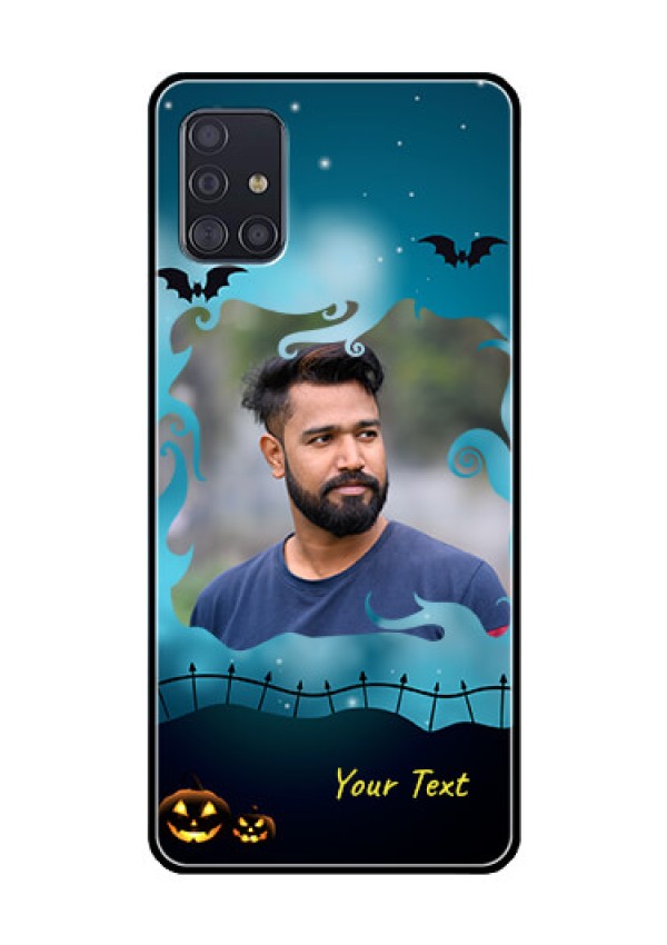 Galaxy A51 Custom Glass Phone Case  - Halloween frame design