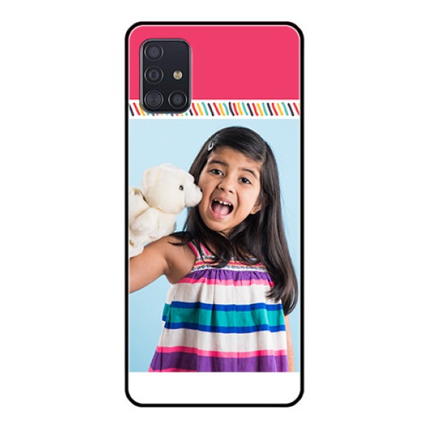 Galaxy A51 Personalized Glass Phone Case  - Line art design