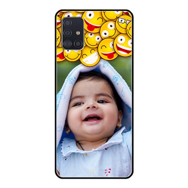 Galaxy A51 Custom Glass Mobile Case  - with Smiley Emoji Design
