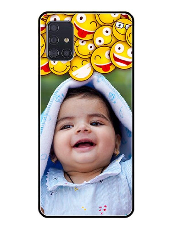 Custom Galaxy A51 Custom Glass Mobile Case  - with Smiley Emoji Design