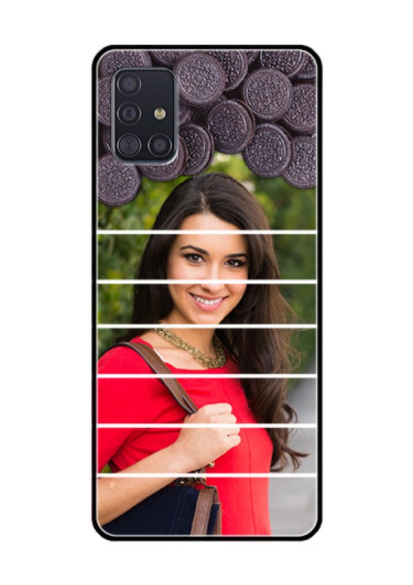 Galaxy A51 Custom Glass Phone Case  - with Oreo Biscuit Design