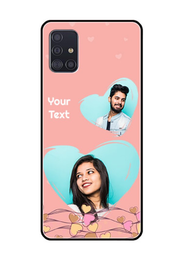 Galaxy A51 Custom Glass Mobile Case  - Love Doodle Design