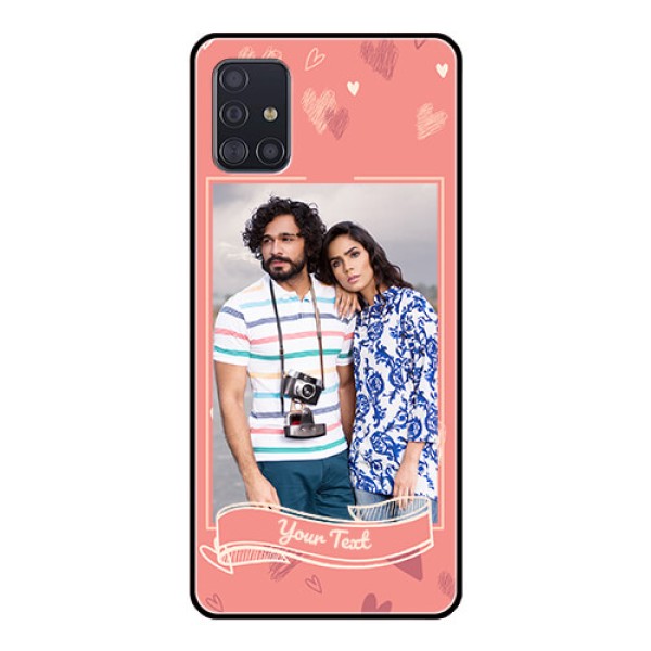 Galaxy A51 Custom Glass Phone Case  - Love doodle art Design