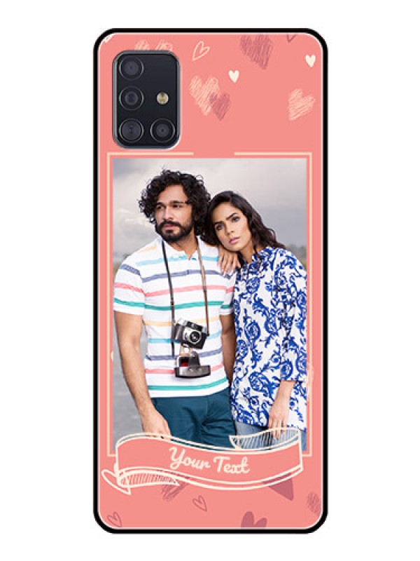 Custom Galaxy A51 Custom Glass Phone Case  - Love doodle art Design