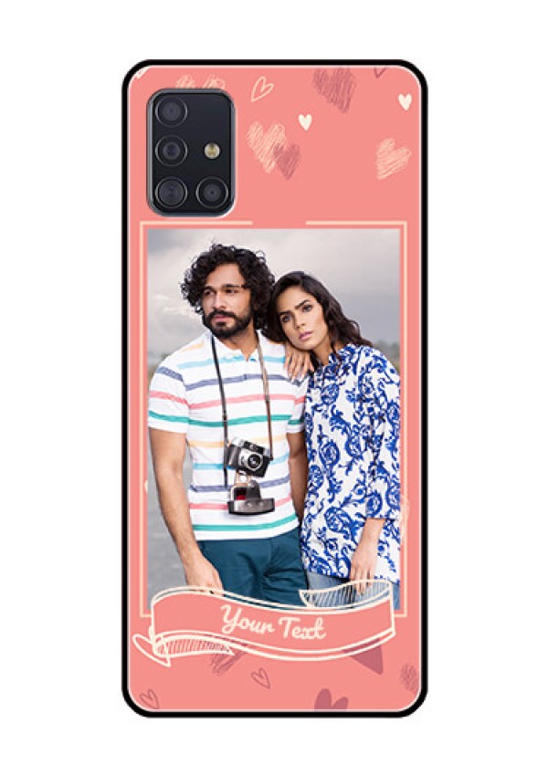 Galaxy A51 Custom Glass Phone Case  - Love doodle art Design