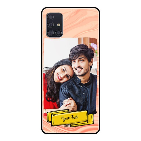 Galaxy A51 Personalized Glass Phone Case  - Marble Texture Design