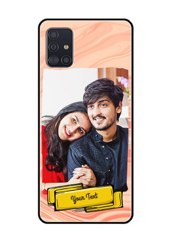 Galaxy A51 Personalized Glass Phone Case  - Marble Texture Design
