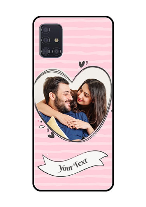 Galaxy A51 Custom Glass Phone Case  - Vintage Heart Design
