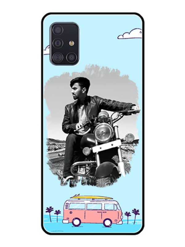 Custom Galaxy A51 Photo Printing on Glass Case  - Travel & Adventure Design