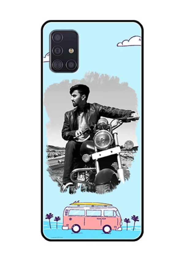 Galaxy A51 Photo Printing on Glass Case  - Travel & Adventure Design