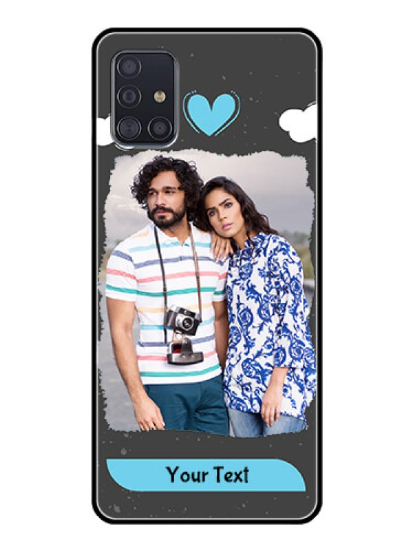 Custom Galaxy A51 Custom Glass Phone Case  - Splashes with love doodles Design