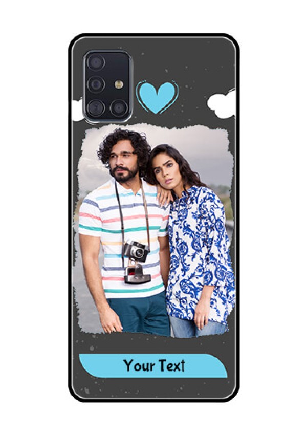 Galaxy A51 Custom Glass Phone Case  - Splashes with love doodles Design