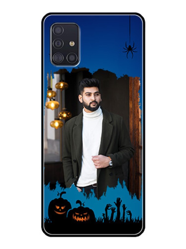 Custom Galaxy A51 Photo Printing on Glass Case  - with pro Halloween design 