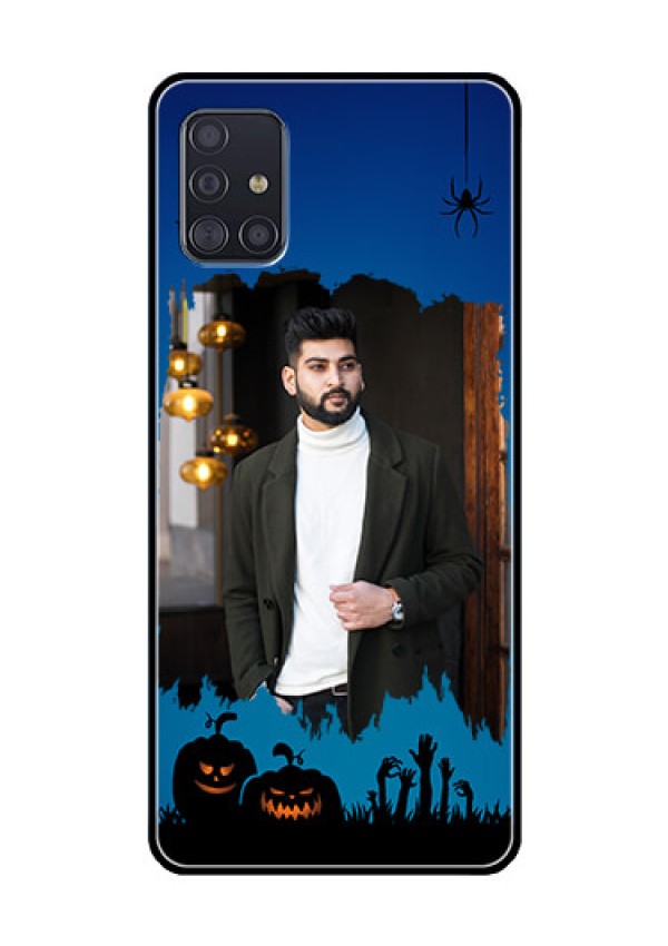 Galaxy A51 Photo Printing on Glass Case  - with pro Halloween design 