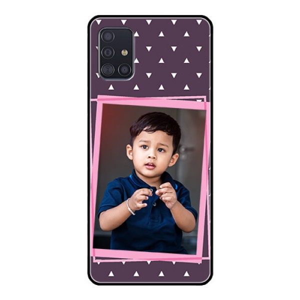 Galaxy A51 Custom Glass Mobile Case  - Triangle Pattern Dotted Design