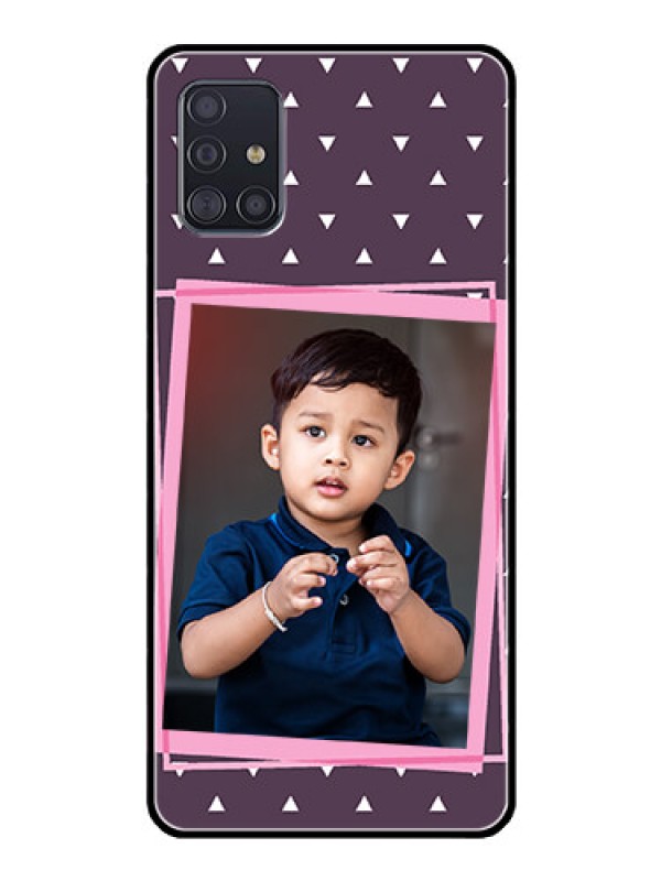 Custom Galaxy A51 Custom Glass Mobile Case  - Triangle Pattern Dotted Design