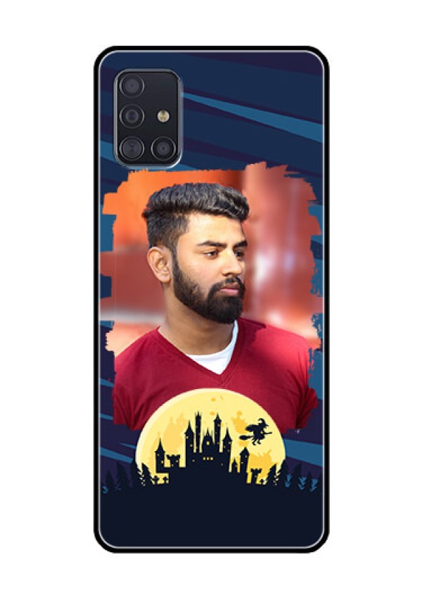 Galaxy A51 Photo Printing on Glass Case  - Halloween Witch Design 