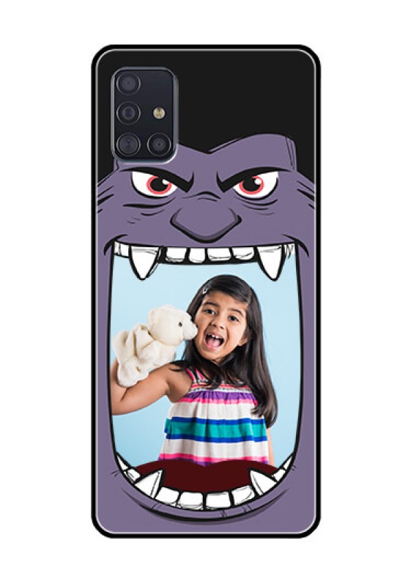 Galaxy A51 Custom Glass Phone Case  - Angry Monster Design