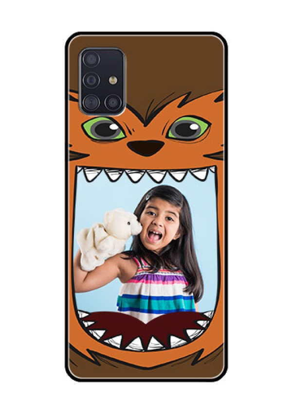 Galaxy A51 Photo Printing on Glass Case  - Owl Monster Back Case Design