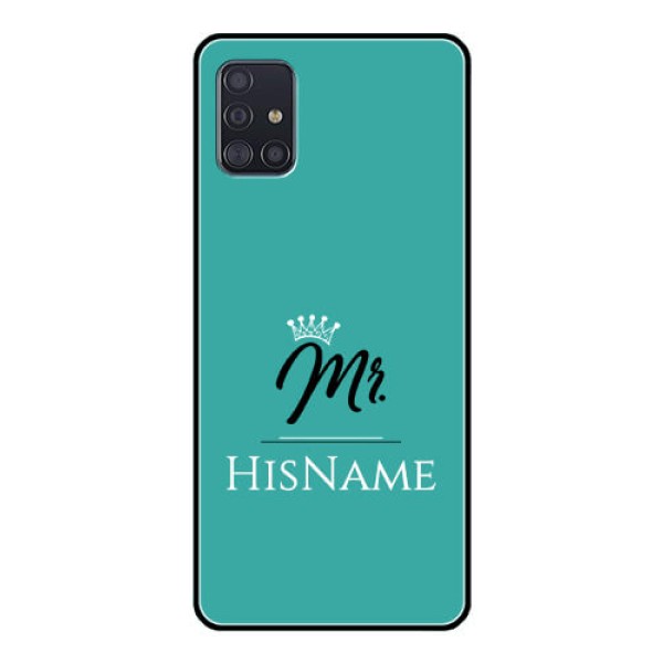 Galaxy A51 Custom Glass Phone Case Mr with Name