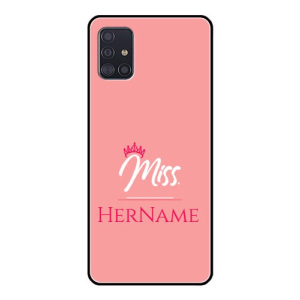 Galaxy A51 Custom Glass Phone Case Mrs with Name