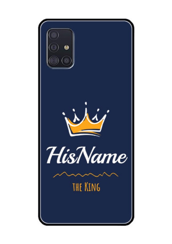 Galaxy A51 Glass Phone Case King with Name