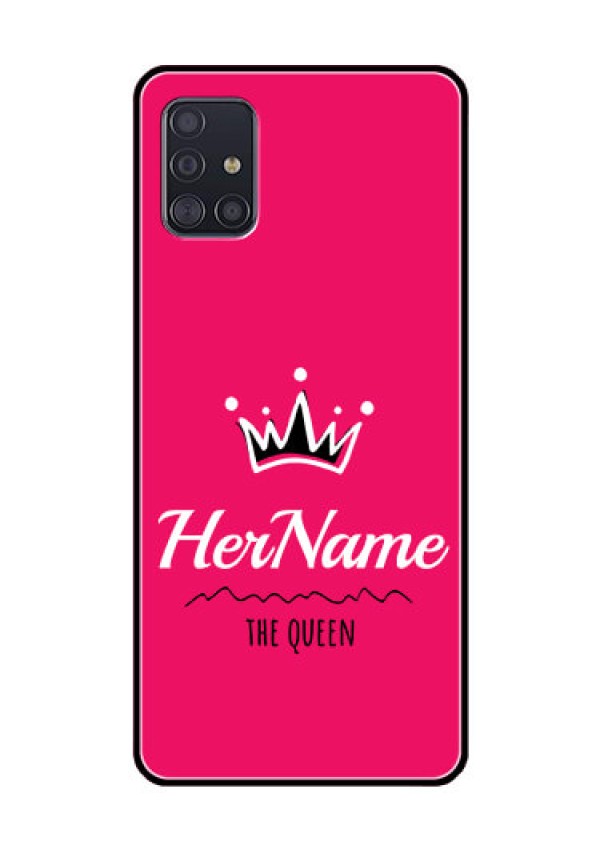 Galaxy A51 Glass Phone Case Queen with Name