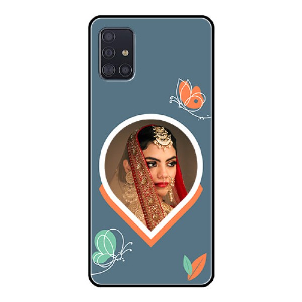 Galaxy A51 Custom Glass Mobile Case - Droplet Butterflies Design