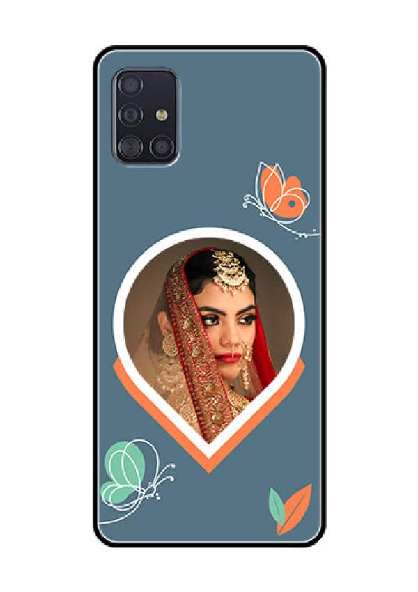 Galaxy A51 Custom Glass Mobile Case - Droplet Butterflies Design