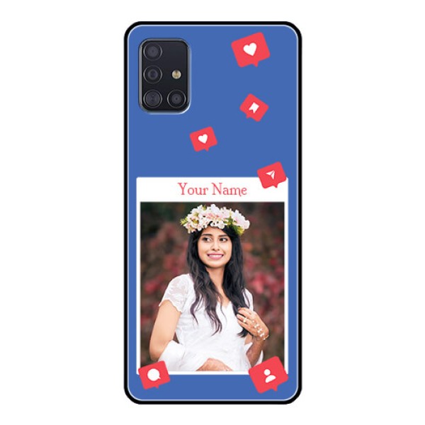 Galaxy A51 Custom Glass Phone Case - Like Share And Comment Design Galaxy A51 Custom Glass Phone Case - Like Share And Comment Design